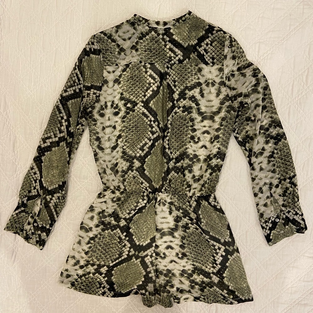 Olivaceous Snake print romper